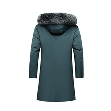 Fox Fur Collar Men's Coat Hooded Men's Clothing Mid-length Down Jacket Warm Cold-resistant Coat