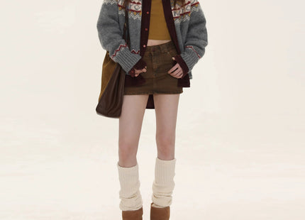 Retro College Lazy Stand Collar Sweater