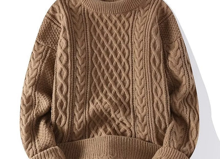 Autumn And Winter New Men's Twist Sweater Casual Round Neck Pullover Top