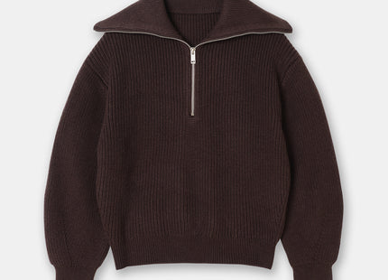 Casual Style Neck Wool Blend Knit Sweater