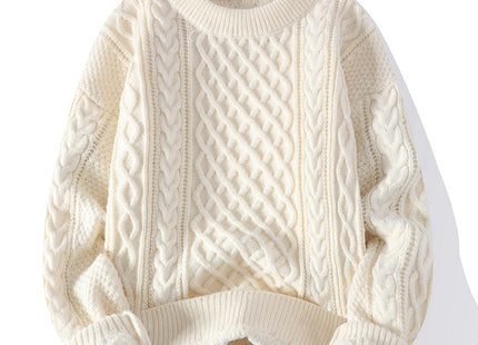 Autumn And Winter New Men's Twist Sweater Casual Round Neck Pullover Top