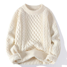 Autumn And Winter New Men's Twist Sweater Casual Round Neck Pullover Top