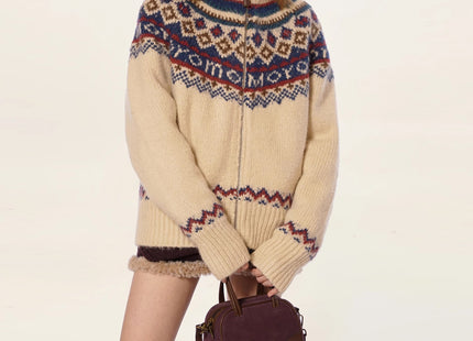Retro College Lazy Stand Collar Sweater