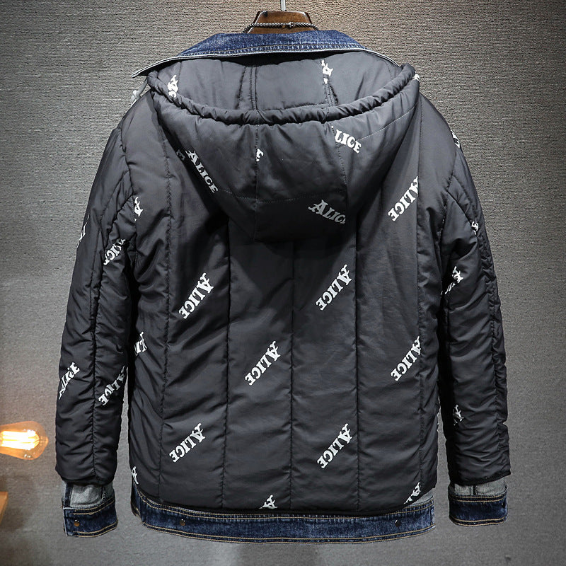 Men's Loose Hooded Autumn And Winter Thickened Fleece Jacket Hooded Plus Size Workwear Tide
