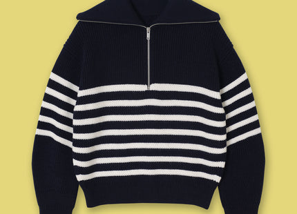 Casual Style Neck Wool Blend Knit Sweater