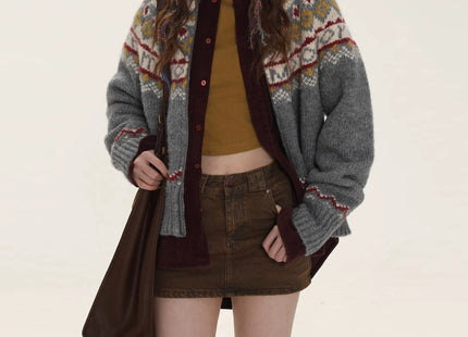Retro College Lazy Stand Collar Sweater