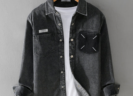 Men's Fashion Retro Denim Long-sleeved Shirt