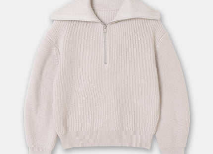 Casual Style Neck Wool Blend Knit Sweater
