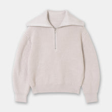 Casual Style Neck Wool Blend Knit Sweater