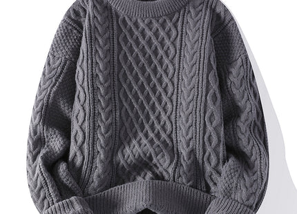 Autumn And Winter New Men's Twist Sweater Casual Round Neck Pullover Top