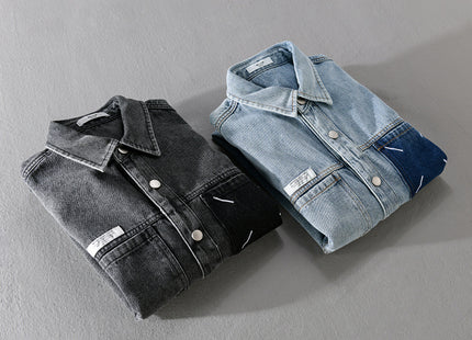 Men's Fashion Retro Denim Long-sleeved Shirt