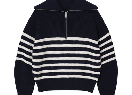 Casual Style Neck Wool Blend Knit Sweater
