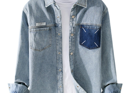 Men's Fashion Retro Denim Long-sleeved Shirt