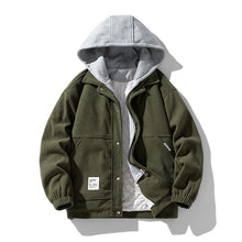 Men's Coat Cotton Corduroy Fake Two-piece Hooded Cotton-padded Jacket