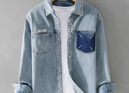 Men's Fashion Retro Denim Long-sleeved Shirt