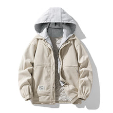 Men's Coat Cotton Corduroy Fake Two-piece Hooded Cotton-padded Jacket