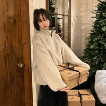 Lamb Wool Sweatshirt Lapel Thickening Warm Lazy Pullover Soft Glutinous Plush Coat