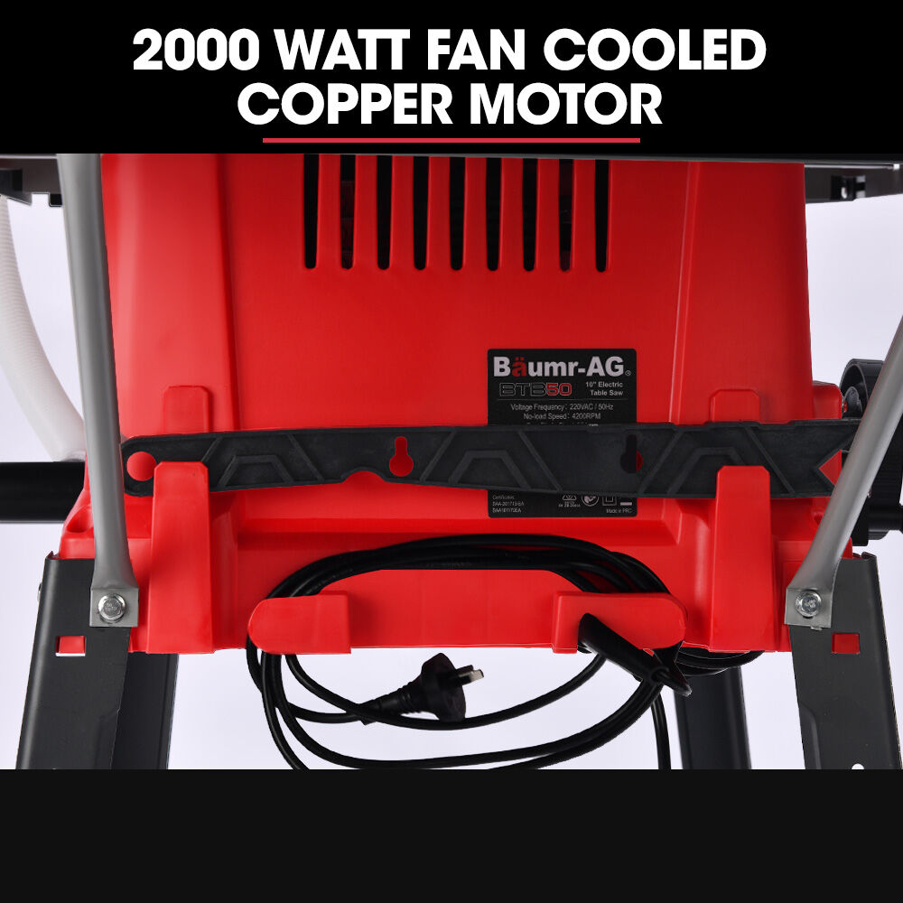 NNEMB 2000W 255mm 10' Compound Table Saw, with Stand, Expandable Worktop, Vacuum Port, 45 Degree Bevel, +/- 45 Degree Mitre, Anti-tip