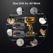 NNEDSZ 36VF BRUSHLESS HEAVY DUTY CORDLESS DRILL IMPACT DRIVER KIT HAMMER +2 BATTERY Box