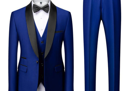 Men's Suit Set Green Fruit Collar Stage Suit Dress Host Performance Bridegroom Best Man Three-piece Suit