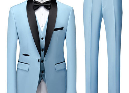 Men's Suit Set Green Fruit Collar Stage Suit Dress Host Performance Bridegroom Best Man Three-piece Suit