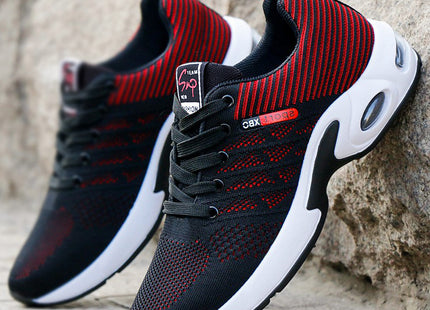 Fashion Mesh Shoes With Striped Design Men Outdoor Breathable  Lace-up Sneakers Csual Lightweight Running Sports Shoes For Men