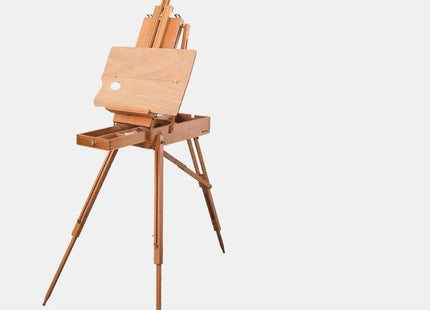 Italian Beech Sketch Portable Paint Box Wooden Pull Rod Oil Painting Box Paint Box Portable Art Oil Painting Easel