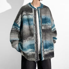 Contrast Color Sweater Hong Kong Style Trendy Baggy Coat Men's And Women's Fashion Casual Knitted Cardigan Top
