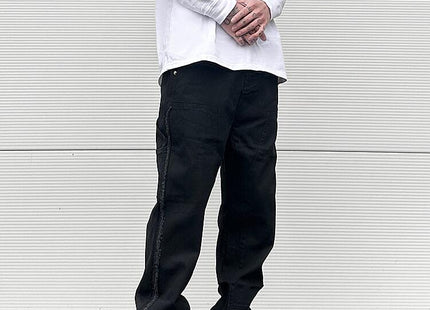 High Street Straight Leg Skinny Jeans Men Black And White
