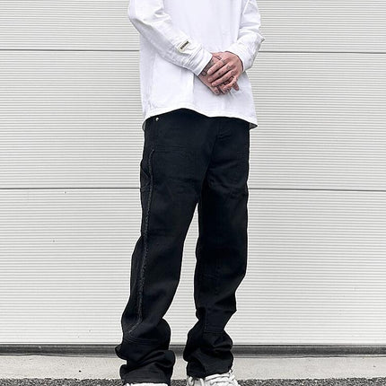 High Street Straight Leg Skinny Jeans Men Black And White