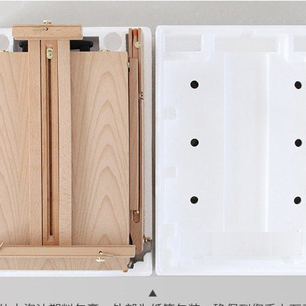 Italian Beech Sketch Portable Paint Box Wooden Pull Rod Oil Painting Box Paint Box Portable Art Oil Painting Easel