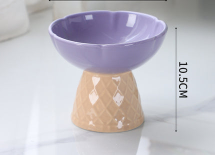 Neck Protecting Health Glaze Ceramic Pet Bowl