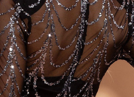 Sequins Women Maxi Dresses Long Sleeve Female Party Dresses