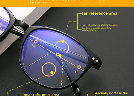 New Retro Anti-blue Light Progressive Multi-focus Old Presbyopic Glasses