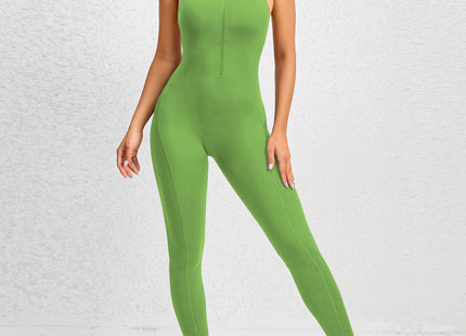 Zippered Yoga Fitness Jumpsuit Sleeveless Tummy Control Stretch Shapewear Butt Lifting Sportswear Women Fashion Outfits Clothing