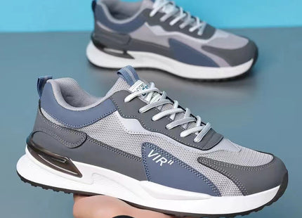 Men's Color Block Mesh Shoes Fashion Casual Lace-up Sneakers Outdoor Breathable Running Sports Shoes