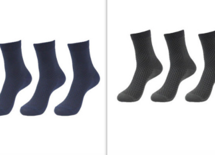 5 Pairs Bamboo Fiber Socks Men's Mid-calf Breathable Socks Business Men's Socks Solid Color