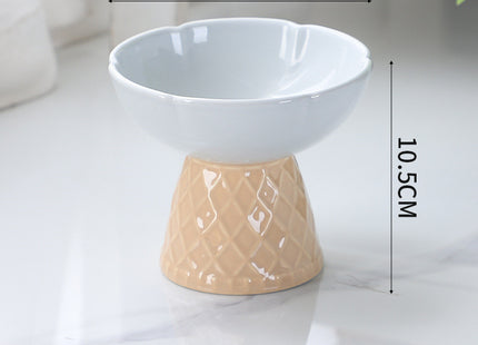 Neck Protecting Health Glaze Ceramic Pet Bowl
