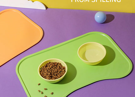 Dog Food Mat For Floors Waterproof,Thicker Cat Food Mat Non-Slip,Dog Bowl Mats For Food And Water,Pet Feeding Mat Silicone,Raised Edges To Prevent Tray For Dog Bowls