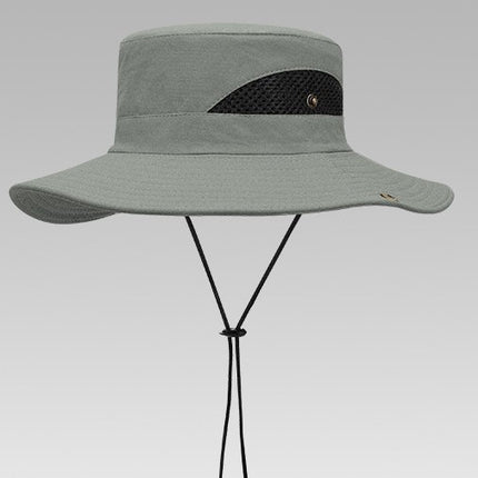 Summer Fisherman Hat Sunscreen UV Breathable Wearable Fishing Sunshade Mountaineering Big Brim Hat