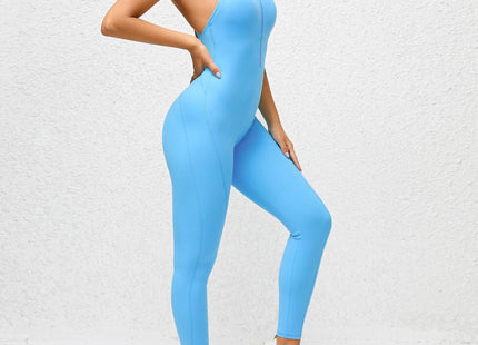 Zippered Yoga Fitness Jumpsuit Sleeveless Tummy Control Stretch Shapewear Butt Lifting Sportswear Women Fashion Outfits Clothing