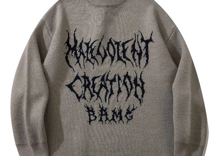 Graffiti Knitted Sweaters Men Hip Hop Print Setwear Jumper