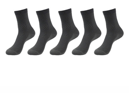 5 Pairs Bamboo Fiber Socks Men's Mid-calf Breathable Socks Business Men's Socks Solid Color