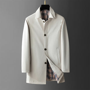 Men's Mid-length Trendy Casual Loose Trench Coat