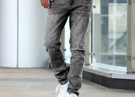 Men's Jeans Gray Trousers Stretch Skinny