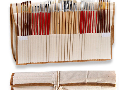 Canvas Pen Curtain Brush, Multi-function Log Rod Oil Paint Brush Art Painting Set