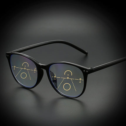 New Retro Anti-blue Light Progressive Multi-focus Old Presbyopic Glasses