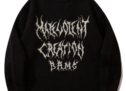 Graffiti Knitted Sweaters Men Hip Hop Print Setwear Jumper