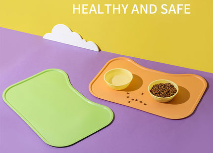 Dog Food Mat For Floors Waterproof,Thicker Cat Food Mat Non-Slip,Dog Bowl Mats For Food And Water,Pet Feeding Mat Silicone,Raised Edges To Prevent Tray For Dog Bowls