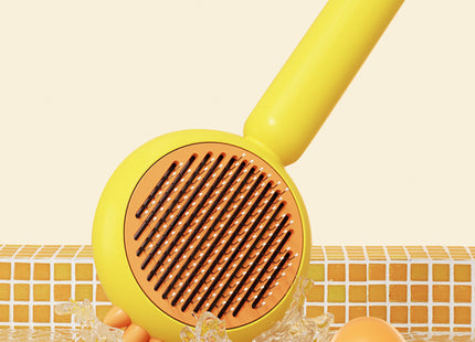 Magic Pet Hair Cleaner Brush,Pet Massage Brushes,Cat Grooming Brush,Self Cleaning Comb With Release Button For Removes Tangles Loose Fur For Short Or Long Haired Cats And Dogs
